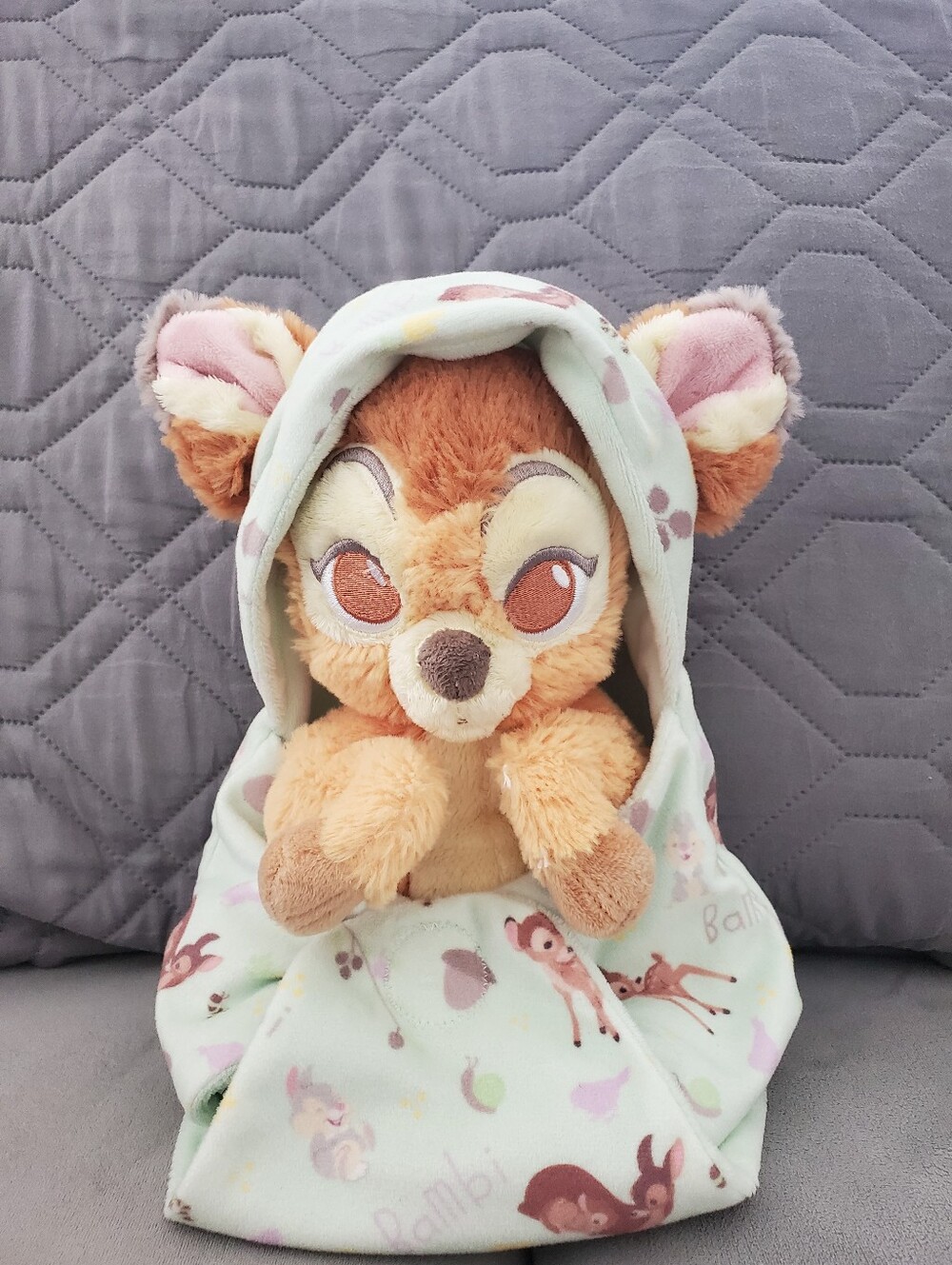 Disney Parks Bambi Plush in a swaddle
